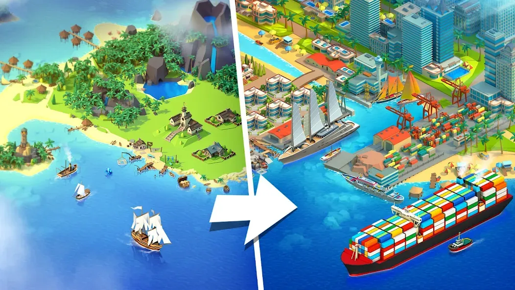 Sea Port: Cargo Boat Tycoon (Си Порт)  [МОД Меню] Screenshot 1