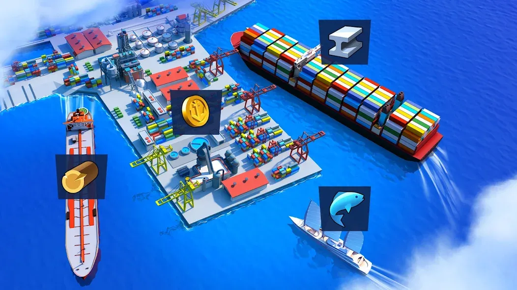 Sea Port: Cargo Boat Tycoon (Си Порт)  [МОД Меню] Screenshot 5