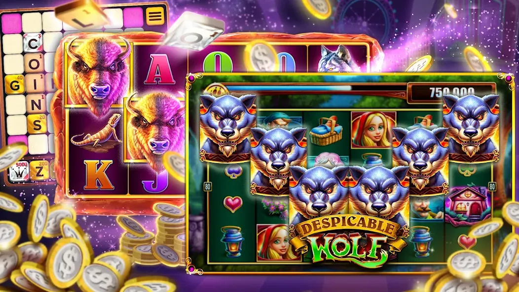 Vegas Downtown Slots & Words  [МОД Меню] Screenshot 1