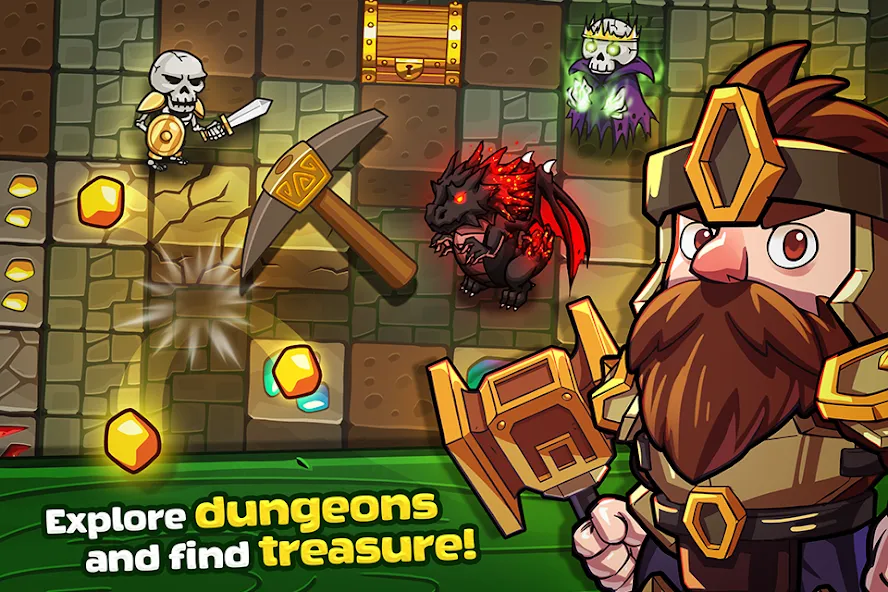 Mine Quest: Battle Dungeon RPG (Майн Квест)  [МОД Menu] Screenshot 1