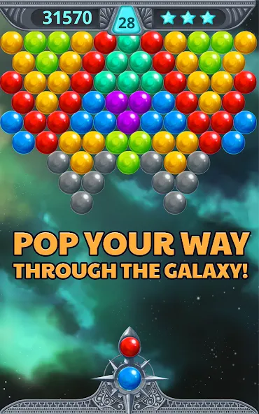 Bubble Shooter Space (Бубль шутер спейс)  [МОД Бесконечные монеты] Screenshot 3