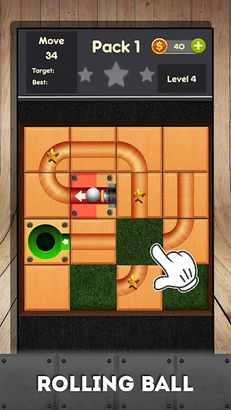 Rolling ball - slide puzzle  [МОД Mega Pack] Screenshot 1