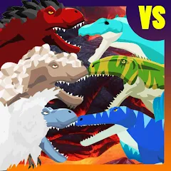 Скачать взломанную T-Rex Fights More Dinosaurs  [МОД Mega Pack] - последняя версия apk на Андроид