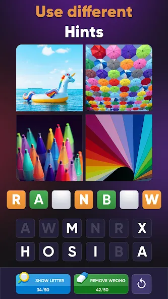 4 Pics 1 Word: Guessing Games  [МОД Много денег] Screenshot 2