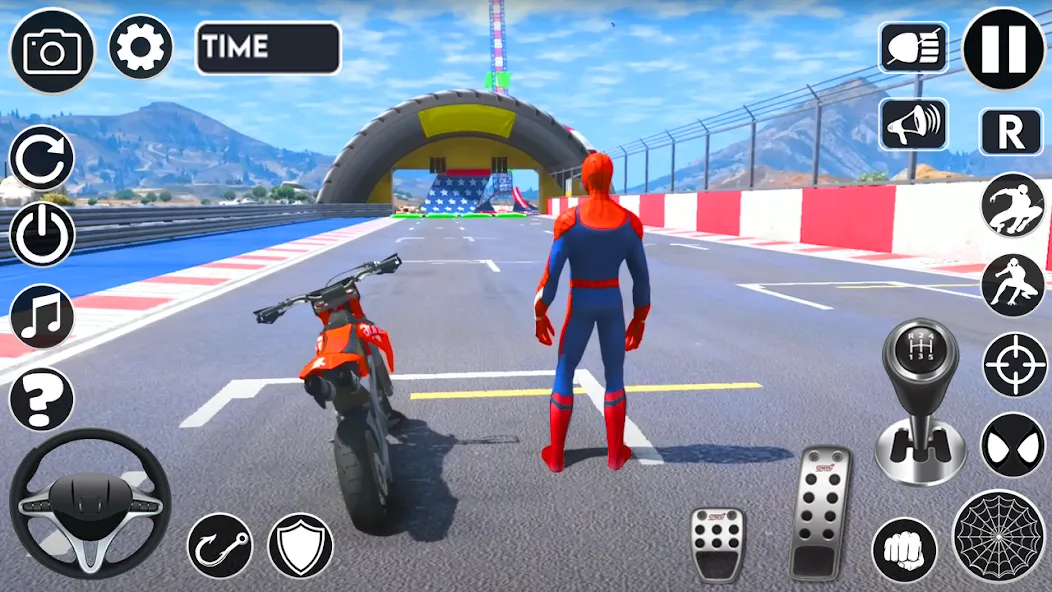 Superhero Tricky Bike Stunt (упергерой Трики Байк Стант)  [МОД Бесконечные монеты] Screenshot 1