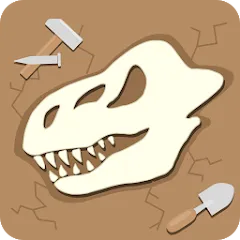 Взломанная Dino Fossil Dig - Jurassic Adv (Дино Фоссил Диг)  [МОД Меню] - полная версия apk на Андроид