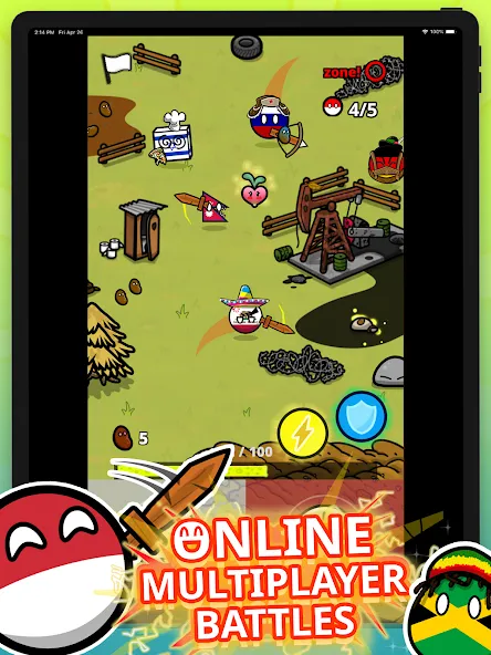 Countryball Potato Mayhem (Кантрибол Потето Мейхем)  [МОД Unlimited Money] Screenshot 5