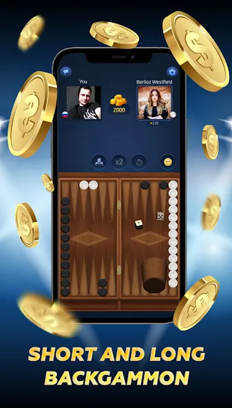 PPNards: Backgammon board game (ППНардс)  [МОД Бесконечные деньги] Screenshot 1