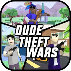 Взломанная Dude Theft Wars Shooting Games (Дуд Тефт Варс)  [МОД Menu] - стабильная версия apk на Андроид