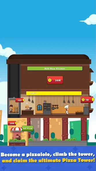 Pizza Tower: Idle Tycoon (Пицца Тауэр)  [МОД Все открыто] Screenshot 1