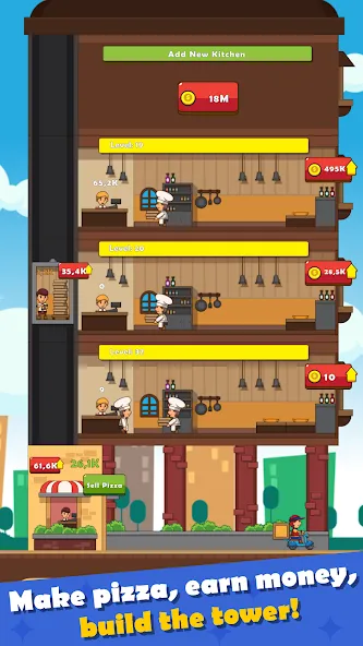 Pizza Tower: Idle Tycoon (Пицца Тауэр)  [МОД Все открыто] Screenshot 2