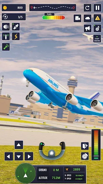 Airplane Game Flight Simulator  [МОД Unlocked] Screenshot 1