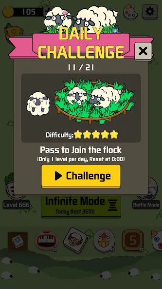 Sheep N Sheep: Daily Challenge (Шип эн Шип)  [МОД Бесконечные монеты] Screenshot 2