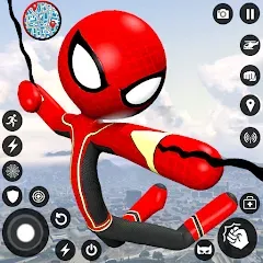 Скачать взломанную Spider Stickman Rope Hero Game  [МОД Меню] - последняя версия apk на Андроид