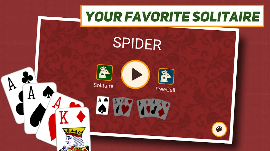 Spider Solitaire: Classic  [МОД Mega Pack] Screenshot 1