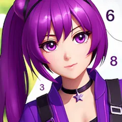 Взломанная Anime Manga Color by Numbers  [МОД Mega Pack] - стабильная версия apk на Андроид