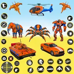 Взломанная Spider Mech Wars - Robot Game  [МОД Бесконечные монеты] - полная версия apk на Андроид