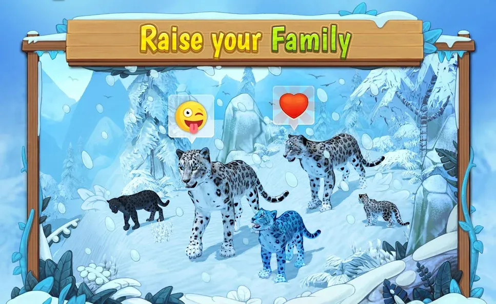 Snow Leopard Family Sim Online  [МОД Бесконечные монеты] Screenshot 1