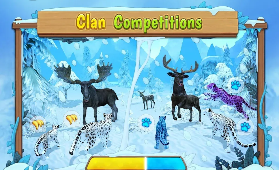 Snow Leopard Family Sim Online  [МОД Бесконечные монеты] Screenshot 5