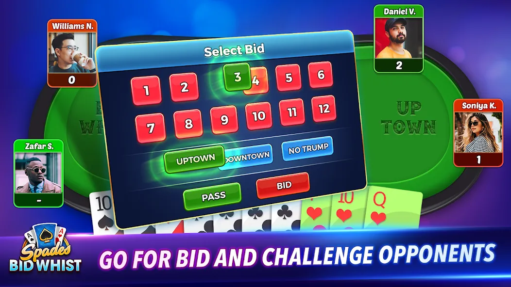 Spades: Bid Whist Classic Game (Бид Вист Классик)  [МОД Unlocked] Screenshot 5