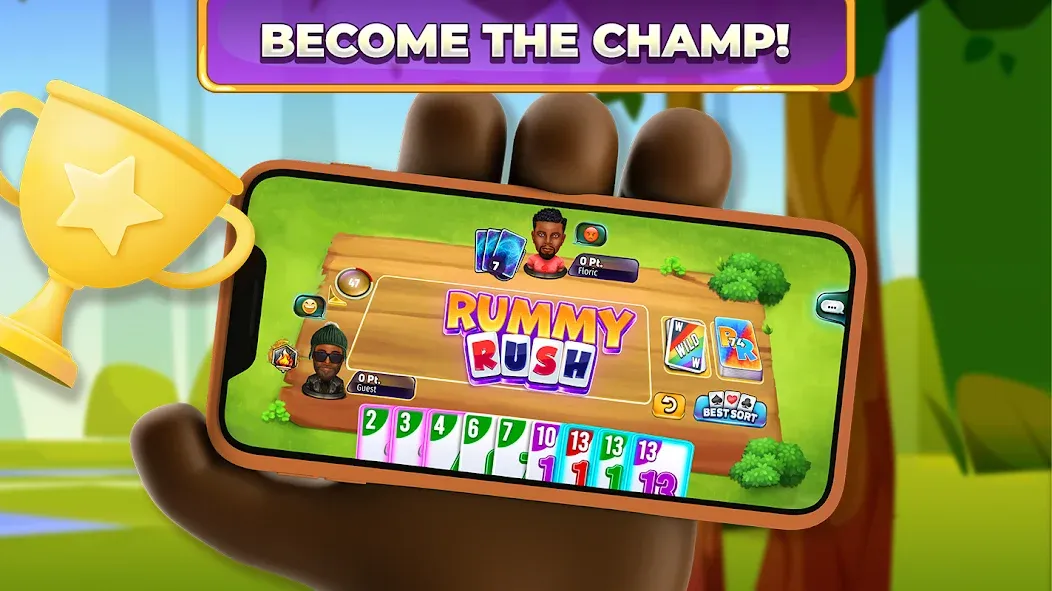 Rummy Rush - Classic Card Game (Рамми Раш)  [МОД Бесконечные монеты] Screenshot 5