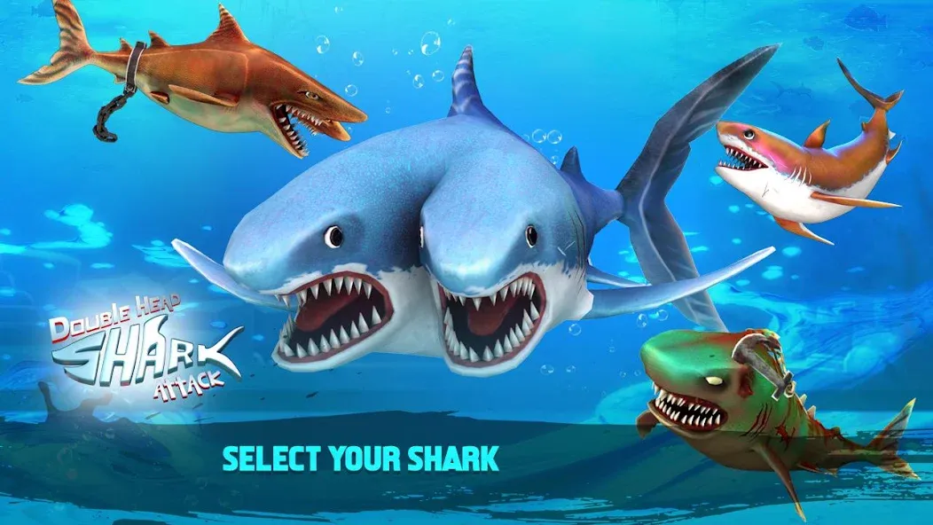 Double Head Shark Attack PVP  [МОД Unlimited Money] Screenshot 2