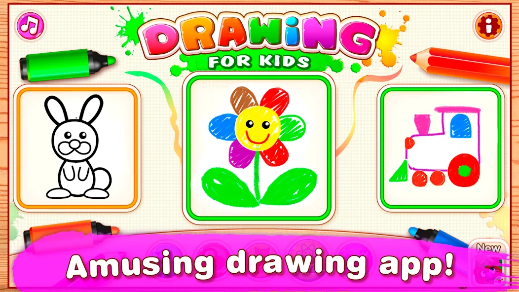 Bini Drawing for Kids Games (Бини)  [МОД Все открыто] Screenshot 1