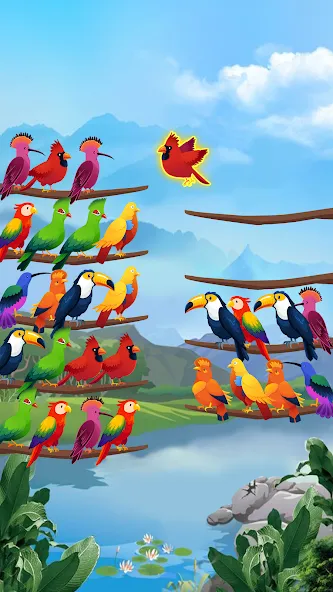 Bird Sort - Color Puzzle  [МОД Меню] Screenshot 1