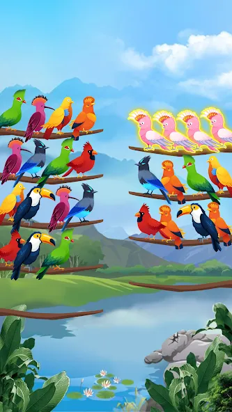 Bird Sort - Color Puzzle  [МОД Меню] Screenshot 3