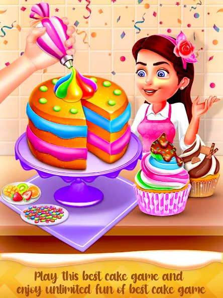 Cake Maker Cooking Cake Games (Кейк Мейкер кулинарные игры на приготовление тортов)  [МОД Все открыто] Screenshot 1