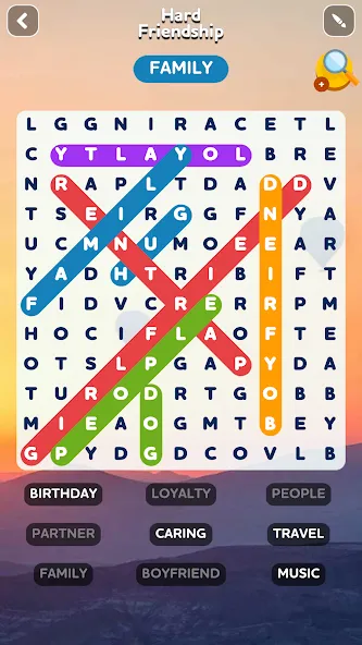 Word Search - Word Puzzle Game  [МОД Все открыто] Screenshot 1