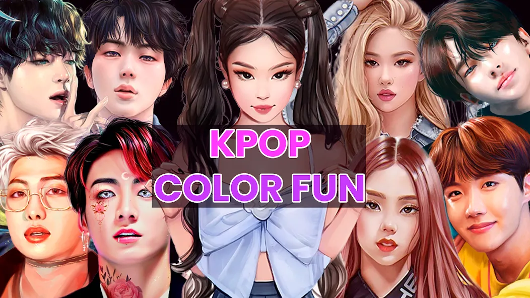 Kpop Paint by Numbers BT21  [МОД Menu] Screenshot 1