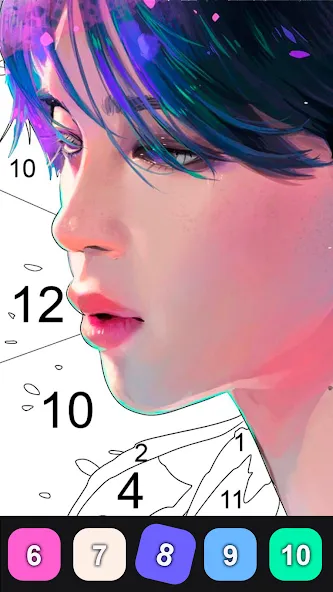 Kpop Paint by Numbers BT21  [МОД Menu] Screenshot 4