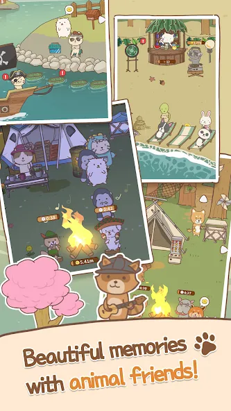 Animal Camping: Idle Camp (Анимал Кемпинг)  [МОД Бесконечные монеты] Screenshot 4