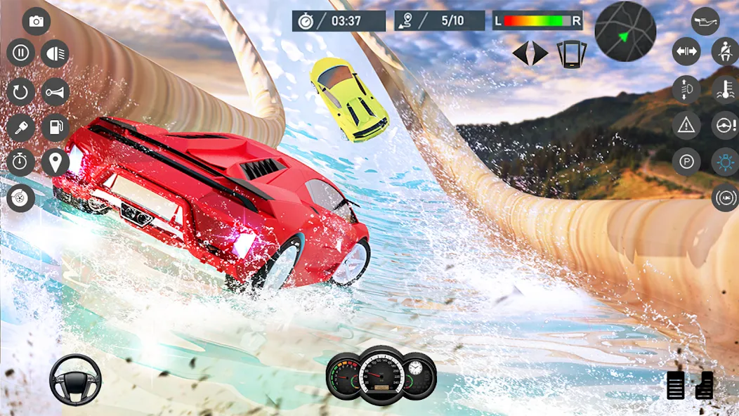 Water Slide Car Race games (Ватер Слайд Кар Рейс игры)  [МОД Все открыто] Screenshot 1