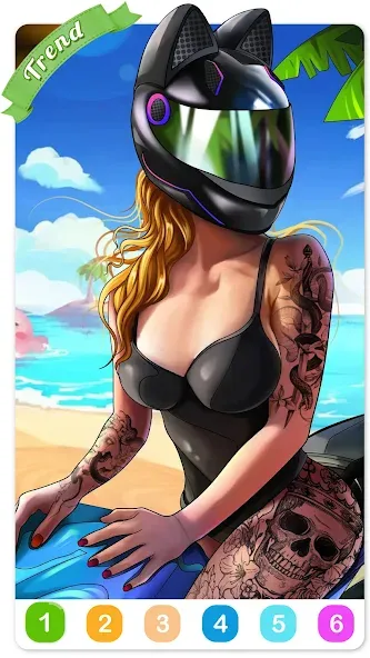 Tattoo Coloring games  [МОД Бесконечные деньги] Screenshot 1