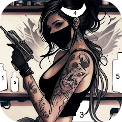 Взломанная Tattoo Coloring games  [МОД Бесконечные деньги] - последняя версия apk на Андроид