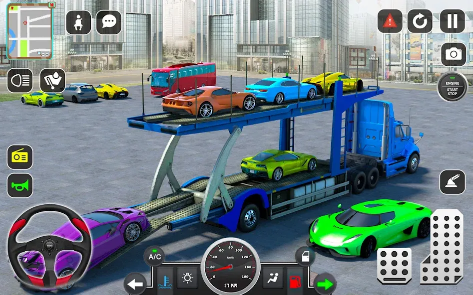 Trailer Truck Car Transport 3D  [МОД Все открыто] Screenshot 1