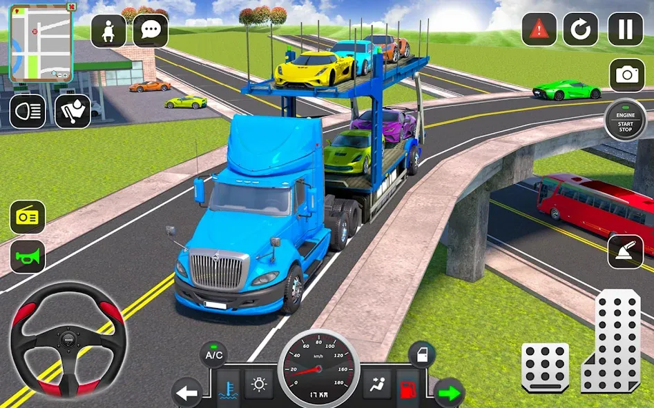 Trailer Truck Car Transport 3D  [МОД Все открыто] Screenshot 2