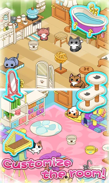 Cat Room - Cute Cat Games (Кэт Рум)  [МОД Бесконечные монеты] Screenshot 4