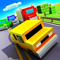 Скачать взлом Blocky Highway: Traffic Racing (Блоки Хайвей)  [МОД Unlocked] - полная версия apk на Андроид