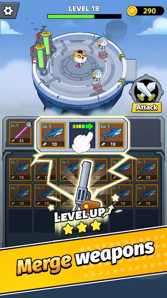 Merge Weapons：Air Island TD  [МОД Меню] Screenshot 2