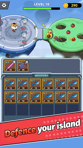 Merge Weapons：Air Island TD  [МОД Меню] Screenshot 4