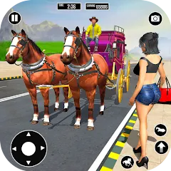 Взломанная Horse Cart Taxi Transport Game  [МОД Все открыто] - стабильная версия apk на Андроид