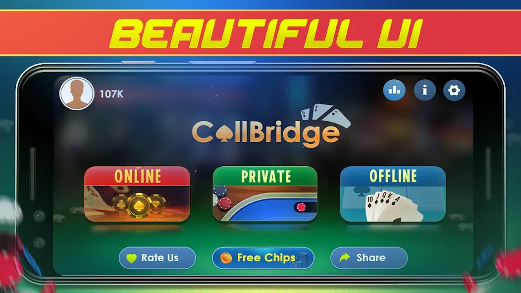 Call Bridge Card Game - Spades (Карточная игра Колл Бридж)  [МОД Menu] Screenshot 1