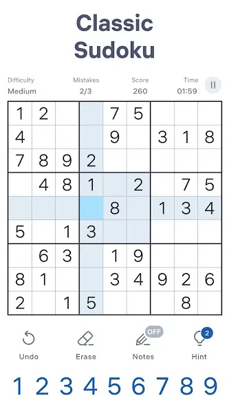 Sudoku.com - Classic Sudoku  [МОД Menu] Screenshot 1