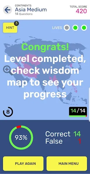 Map Quiz World Geography (Мап Квиз Всемирная География)  [МОД Бесконечные деньги] Screenshot 3