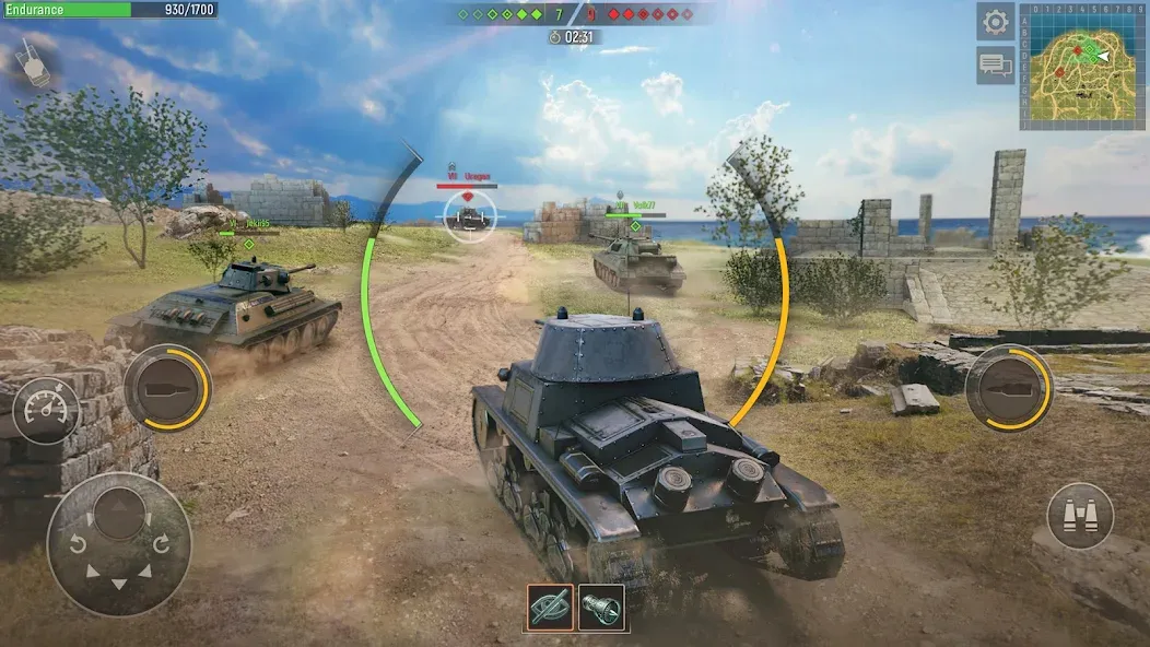 Battle Tanks: Tank Games WW2 (Бэтл Тэнкс)  [МОД Unlocked] Screenshot 2