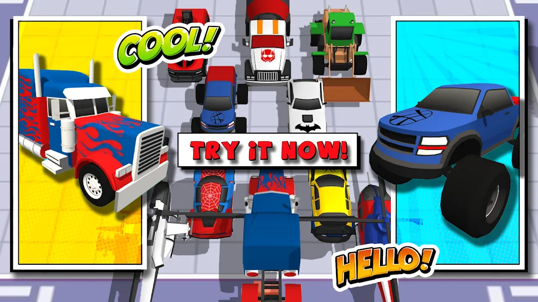 Superhero Car Merge Battle  [МОД Бесконечные деньги] Screenshot 2