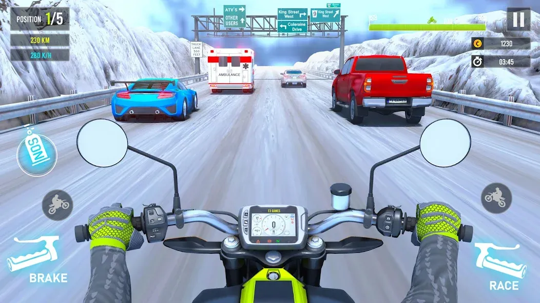 Moto Traffic Bike Race Game 3d (Мото Трафик Байк Рейс Гейм 3д)  [МОД Меню] Screenshot 3